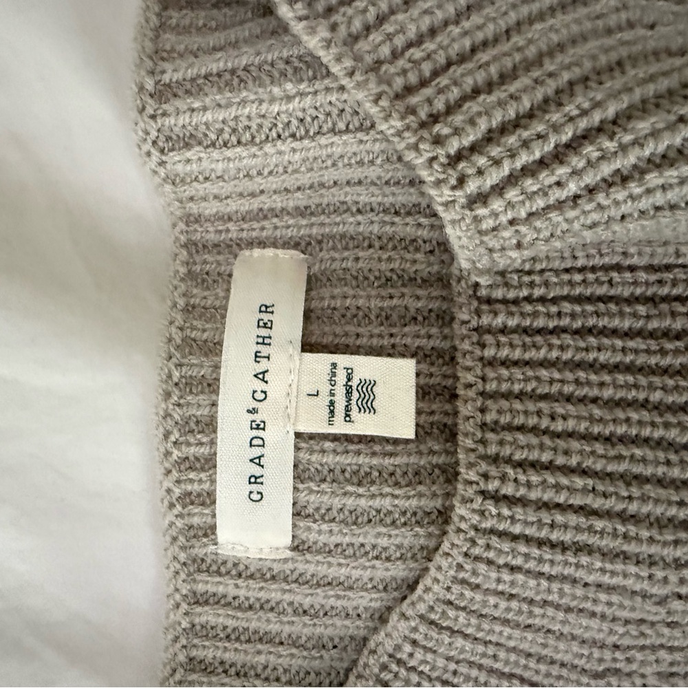 Grade & Gather Women's Turtleneck Sweater in Gray